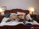 Classy british milf rubbing pussy